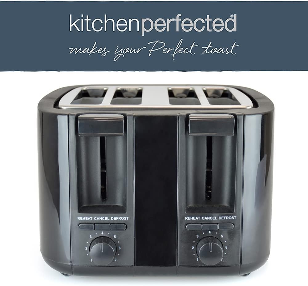 Grille-pain KitchenPerfected 4 fentes extra-larges - Noir