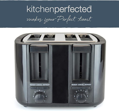 Grille-pain KitchenPerfected 4 fentes extra-larges - Noir