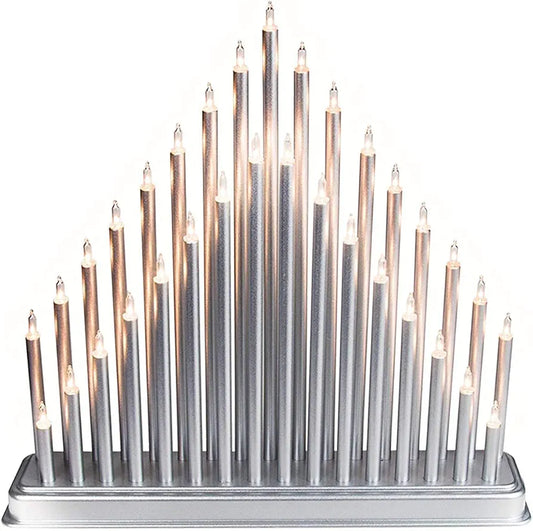 Silver Christmas Candle Bridge 33 clear Fairy Shade Battery Operated