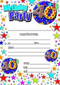 40th party invitation card 20pk