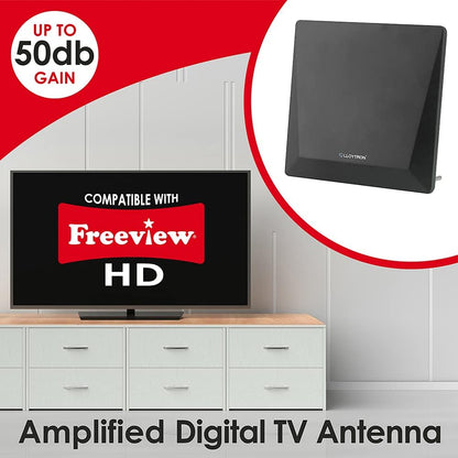 Antenne TV panneau Lloytron Active Intérieur - 50 dB - Noir Mat