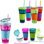 Easy Snackeez 2-in-1 Snack N Drink 4 Colors Travel Cup