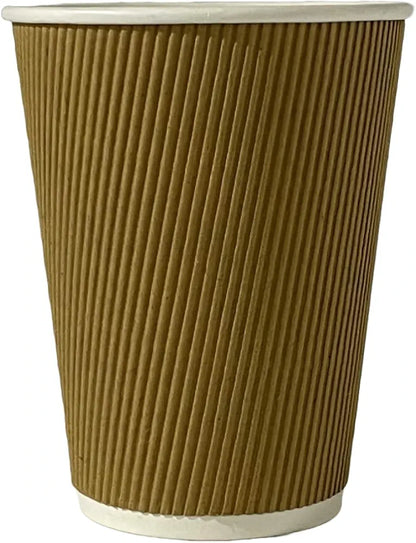 25 Hot/Cold Kraft Ripple Paper Cups