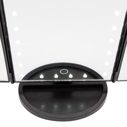 Bauer LED Foldable Mirror - Black