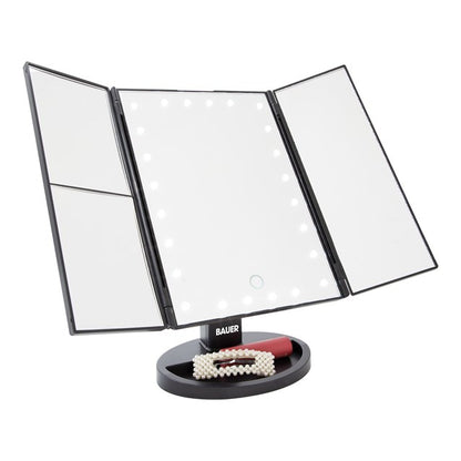 Bauer LED Foldable Mirror - Black