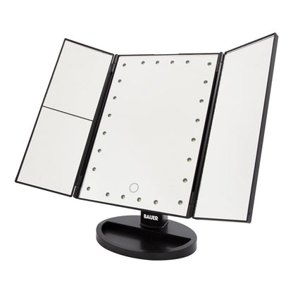 Bauer LED Foldable Mirror - Black