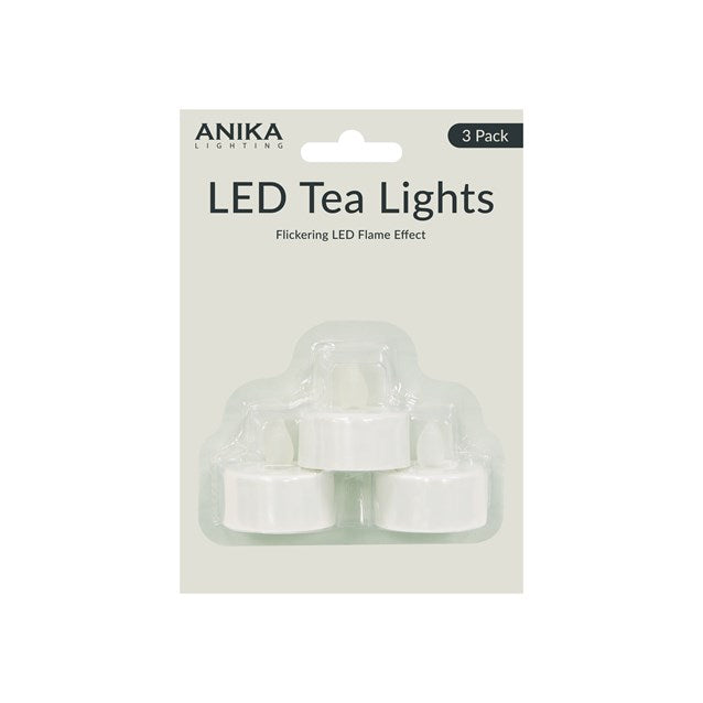 LED Flickering Tealights - 3 pack B/operated