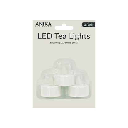 LED Flickering Tealights - 3 pack B/operated