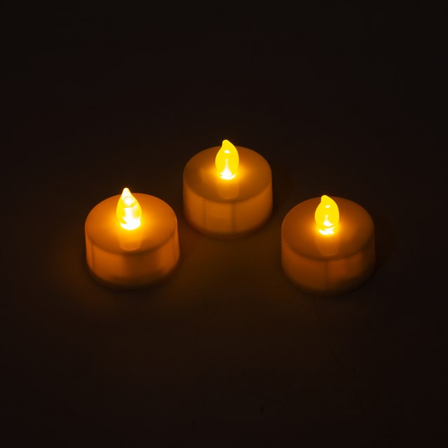 LED Flickering Tealights - 3 pack B/operated