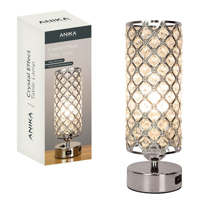 Lampe USB en cristal de forme cylindrique