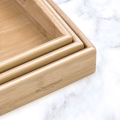 Blackmoor 3 Piece Bamboo Tray Set