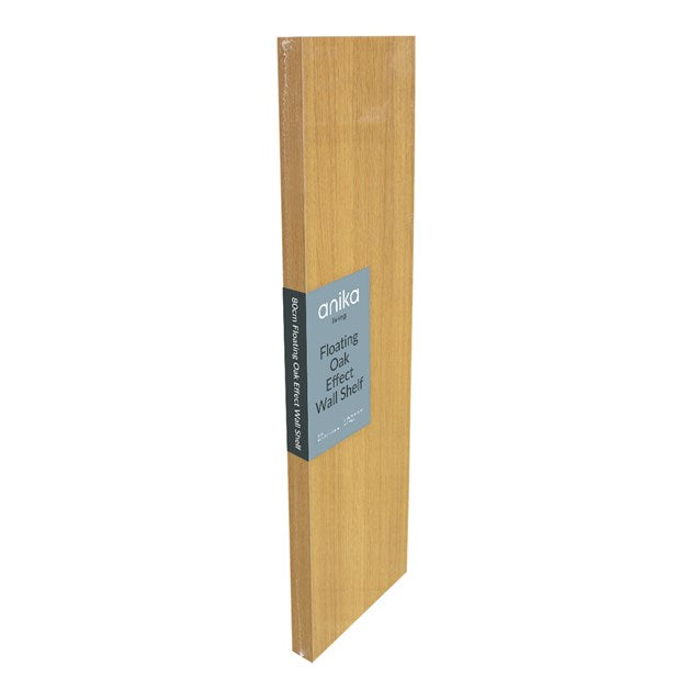 80cm Oak Effect Floating Shelf