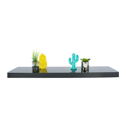 80cm Black High Gloss Floating Shelf