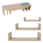 3pk Oak Effect U Shaped Shelves