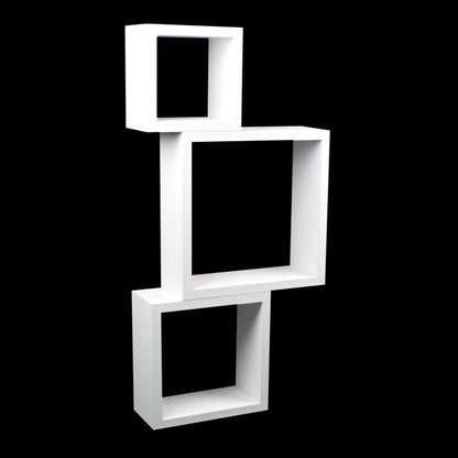 3pk White Floating Cube Shelves