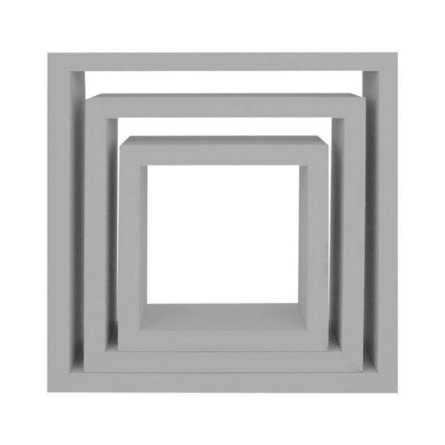 3pk Grey Floating Cube Shelves