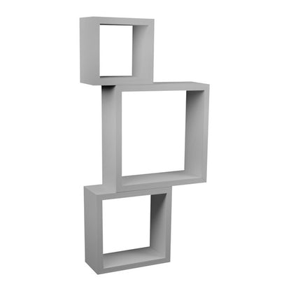 3pk Grey Floating Cube Shelves