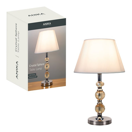 Lampe de table à sphère de cristal commutable