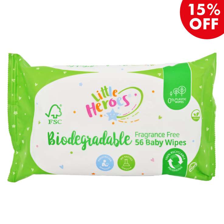 LINGETTES SENSIBLES BIODÉGRADABLES PETITS HÉROS 56