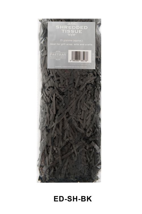 PARTISAN 25grm BLACK SHREDDED TISSUE PAPER