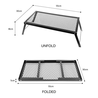 Heavy Duty Folding Campfire Grill - 55x30cm