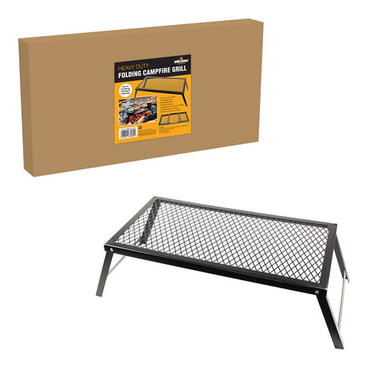 Grille de cuisson pliable pour feu de camp robuste - 55x30cm
