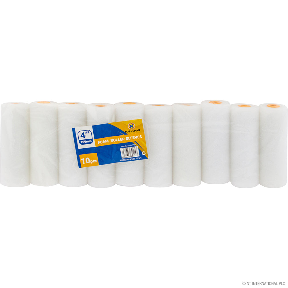 Lot de 10 manchons de rouleau en mousse de 4 po (10 cm) - Housses de remplacement de haute qualité pour la peinture et les loisirs créatifs