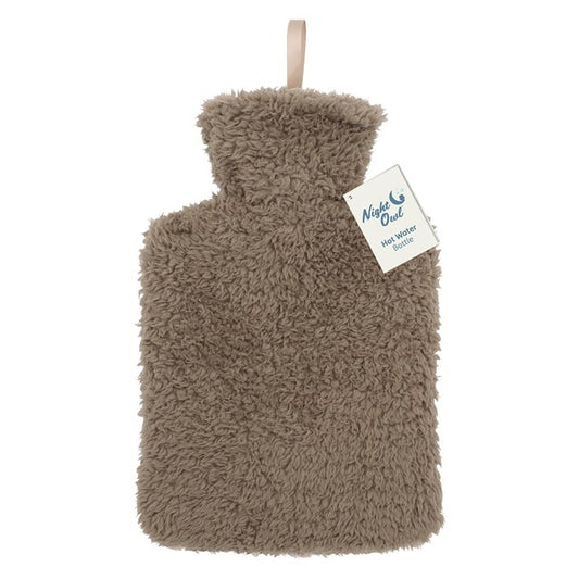 2L Taupe Teddy Fur Hot Water Bottle