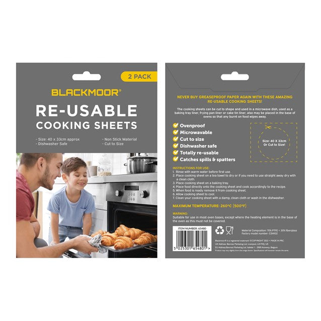 Blackmoor Reusable Cooking Sheets - 2 Pack