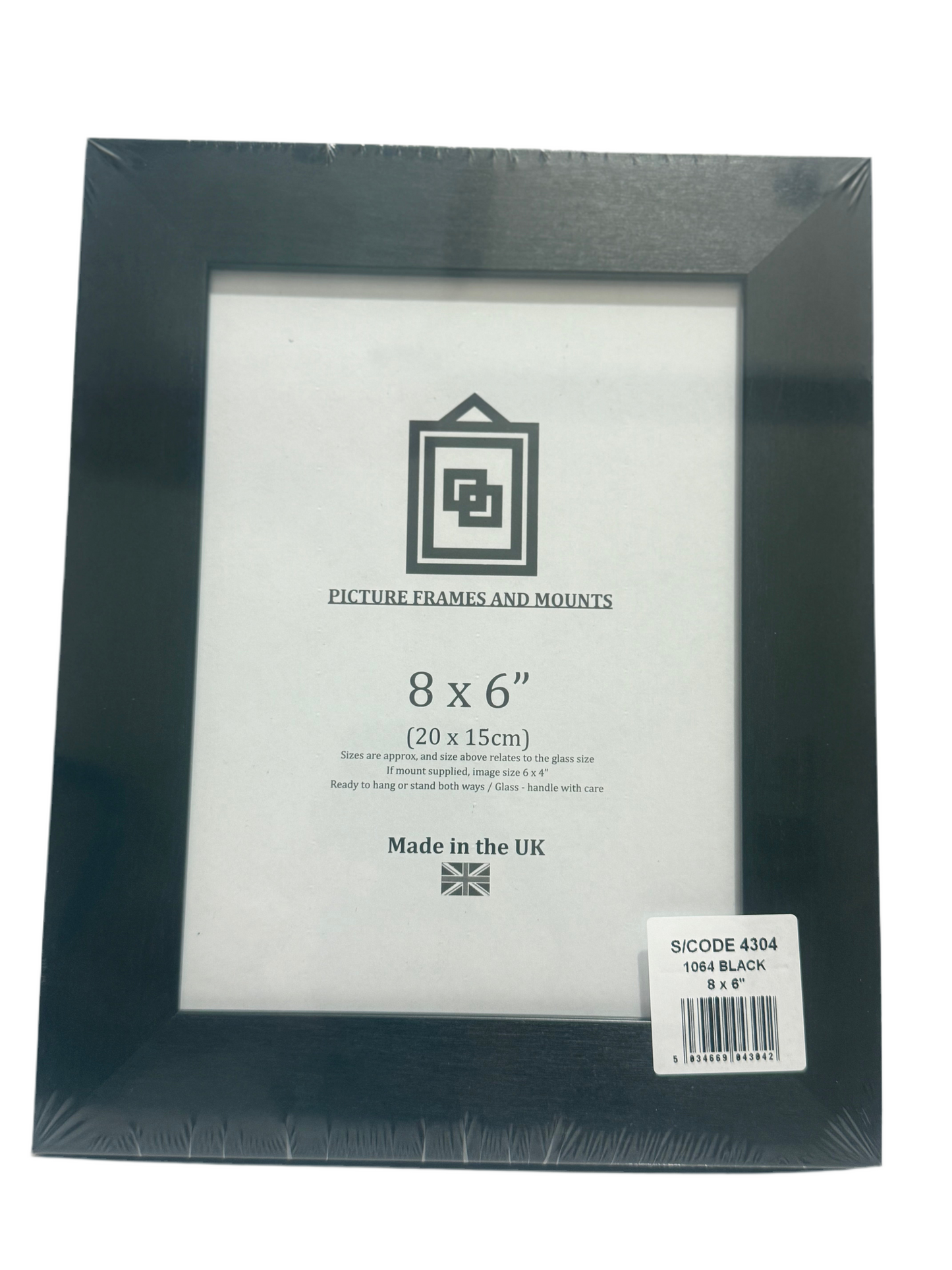 1064 BLACK 8x6” (20x15cm) PICTURE FRAME