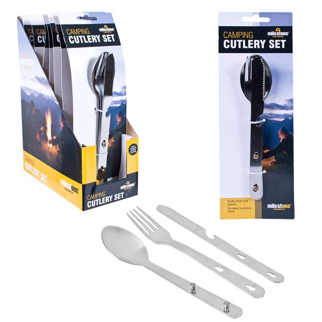 3 Piece Camping Cutlery Stainless Steel