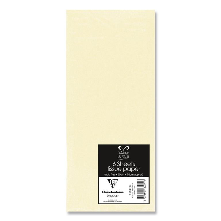 Papier de soie crème 6 feuilles