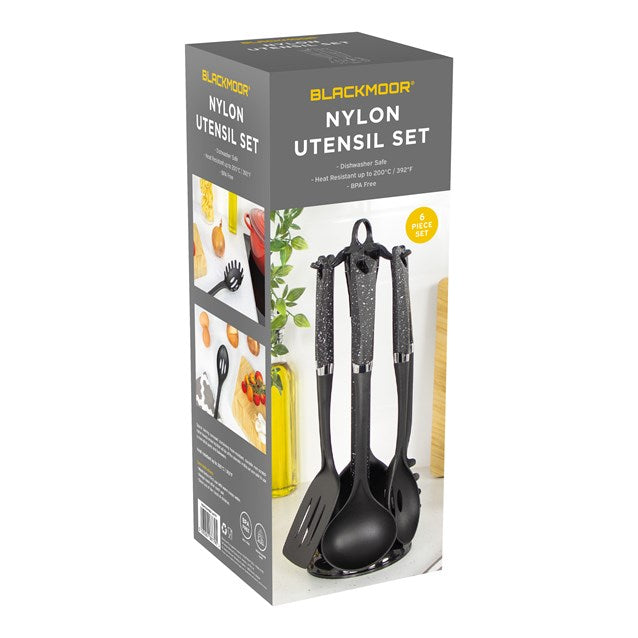 Blackmoor 6 piece Utensil Set - Black