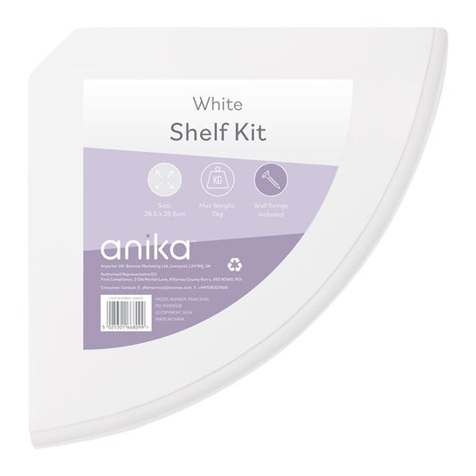 Étagère d'angle blanche Anika 28,5 cm x 28,5 cm
Avec supports et fixations