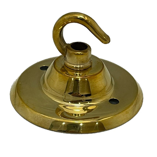 Polished Brass & Chrome Single Hook Ceiling Plate