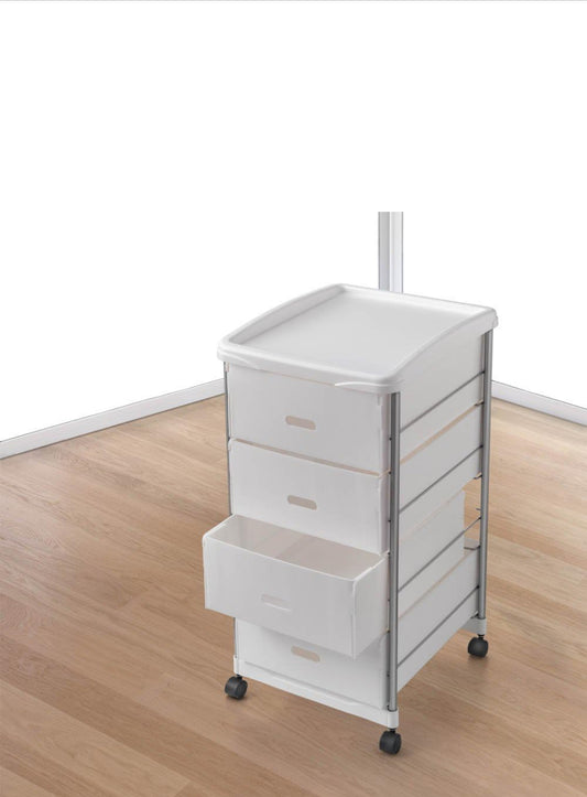 Metaltex BASEL Multifunctional Trolley for Kitchen and Bathroom with Four Removable Baskets, 35 x 41 x 72 cm
