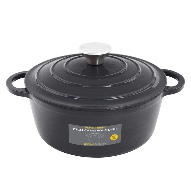 Blackmoor Cast Iron 24cm/2.5L Casserole Black