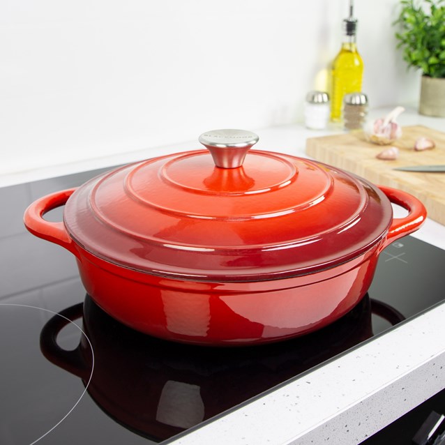 Blackmoor Cast Iron 28cm/2.5L Low Casserole Red