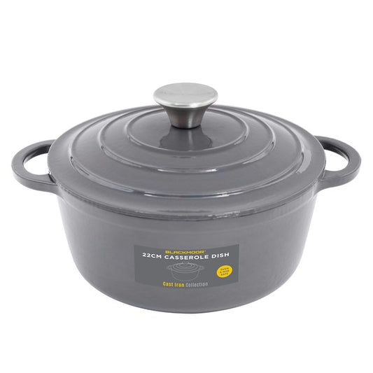 Blackmoor Cast Iron 24cm/2.5L Casserole Grey