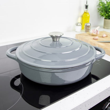 Blackmoor Cast Iron 28cm/2.5L Low Casserole Grey