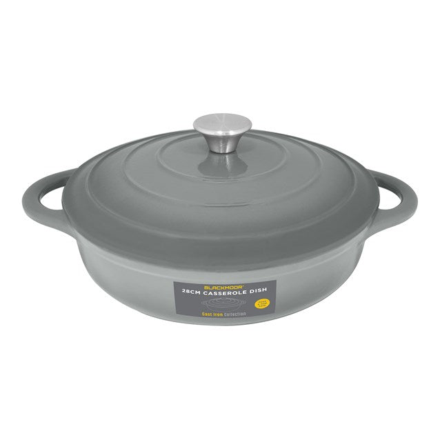 Blackmoor Cast Iron 28cm/2.5L Low Casserole Grey