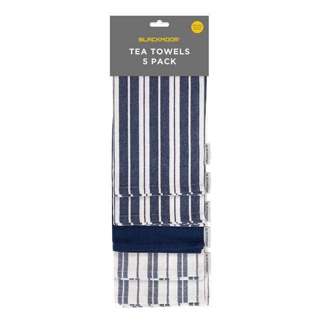 Blackmoor Lot de 5 torchons de cuisine bleu marine