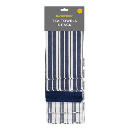 Blackmoor Lot de 5 torchons de cuisine bleu marine