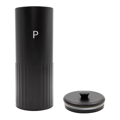 Blackmoor Pasta Tin Metal Black Round Spaghetti Food Storage Canister with Airtight Lid