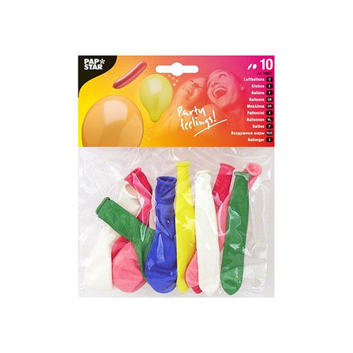 10 Assorted Color Balloons ''different shapes''