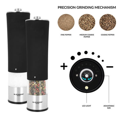 Blackmoor Electric Salt and Pepper Mill Set Black