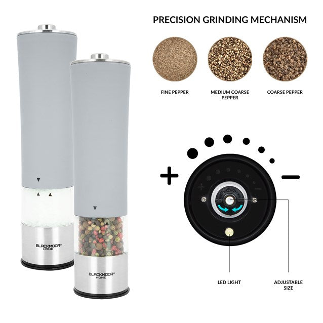 Blackmoor Electric Salt and Pepper Mill Set Grey