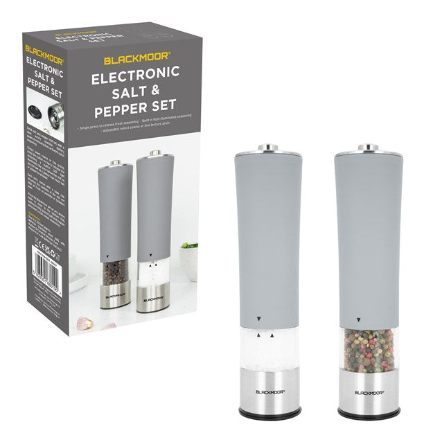 Blackmoor Electric Salt and Pepper Mill Set Grey