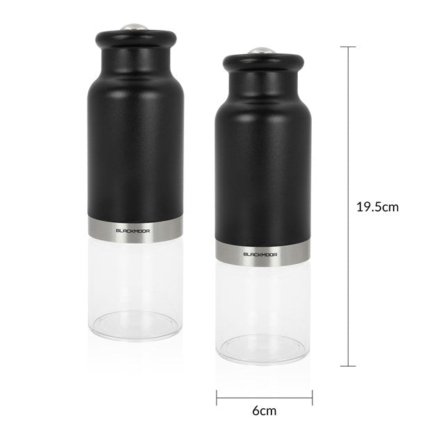 Blackmoor Gravity Salt and Pepper Mill Set Black