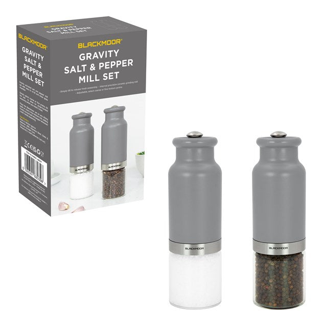 Blackmoor Gravity Salt and Pepper Mill Set Grey